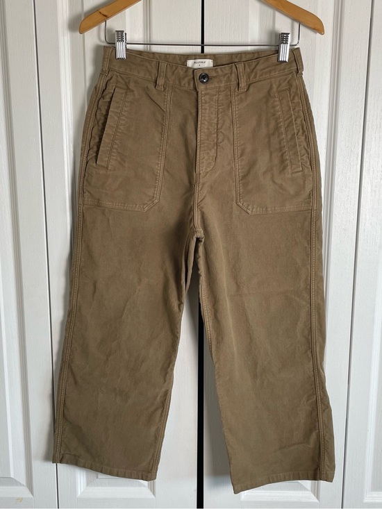 Billy Reid Pants - Billy Reid Moleskin Utility Capri Pants Women’s 4 Brown Straight Minimalist